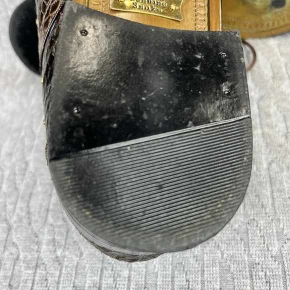 Giorgio Brutini genuine snake skin Men (9) extremely rare gold studs dress shoes